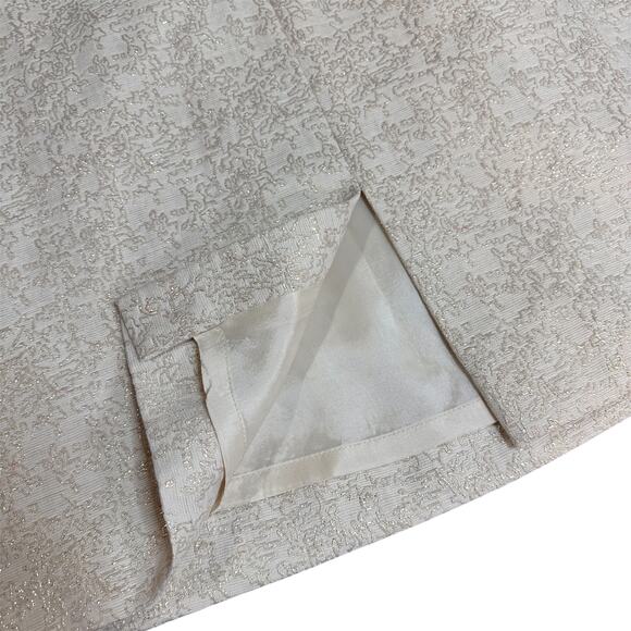 NWT Tahari by Arthur Levine Ivory White and Gold Shift Dress Size 12 - Picture 7 of 7